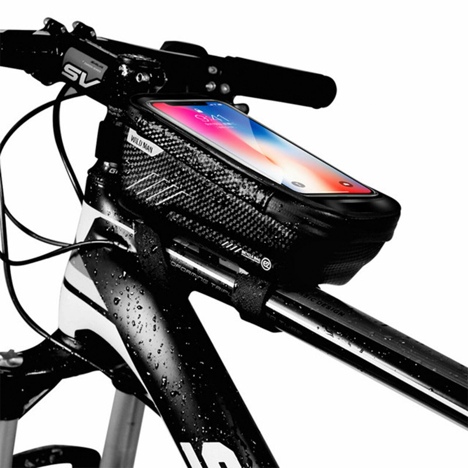 Bicycle Cycling Waterproof Phone Holder Case Bike Front Top Tube Frame Bag ^